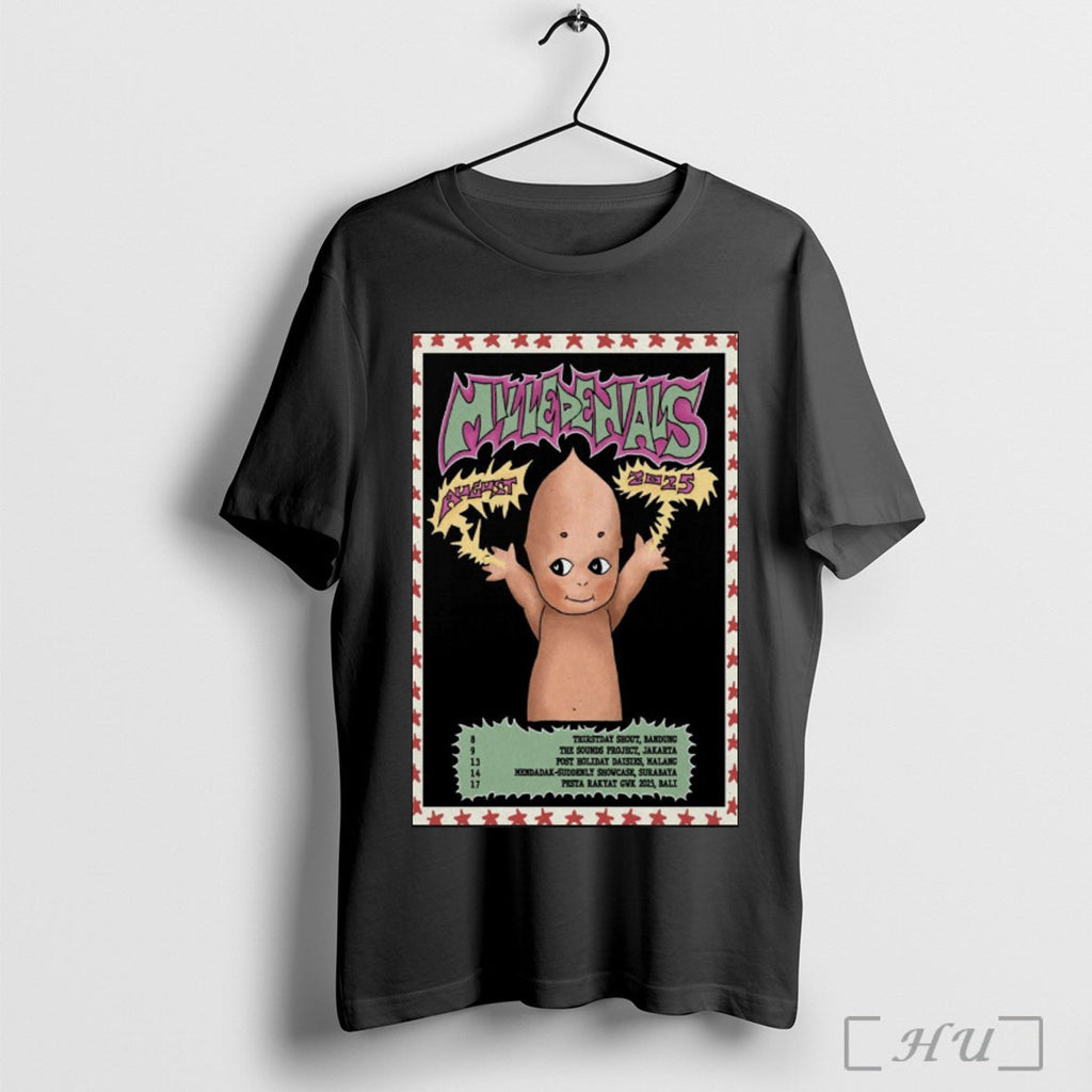 Milledenials Tour August 2025 Poster - Adult & Kids T-Shirts, Sweatshirts & Hoodies apparel design preview 1