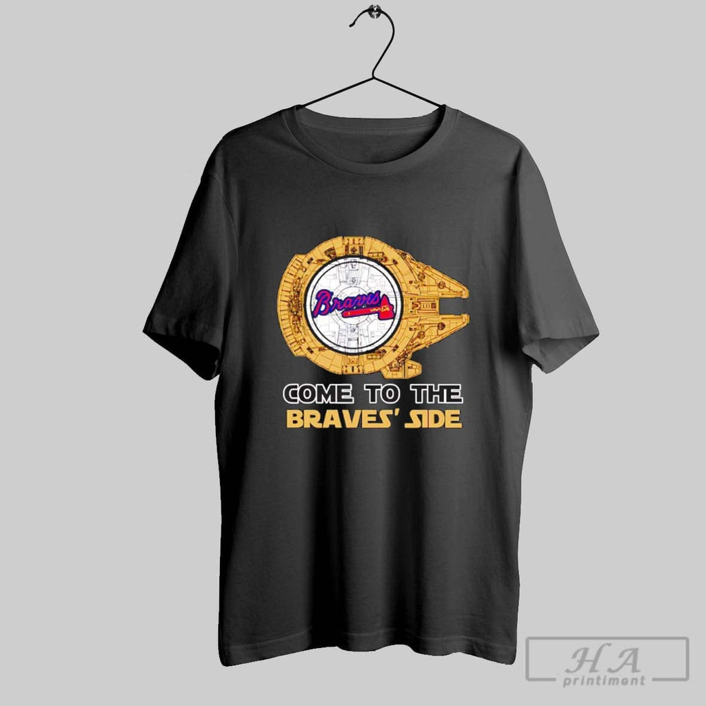 Millennium Falcon Come To The Atlanta Braves Side - Adult & Kids T-Shirts, Sweatshirts & Hoodies apparel design preview 1