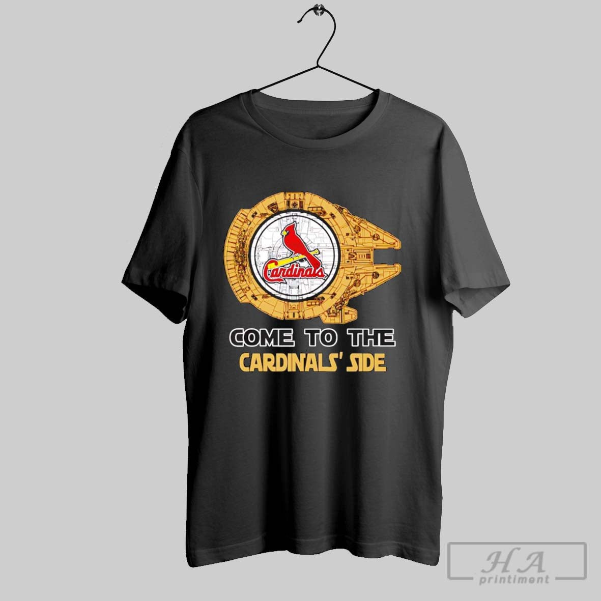 Millennium Falcon Come To The St Louis Cardinals Side - Adult & Kids T-Shirts, Sweatshirts & Hoodies apparel design preview 1