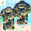 Milwaukee Brewers Hawaiian Tropical Beachfront Party - Adult & Kids T-Shirts, Sweatshirts & Hoodies apparel design preview 1