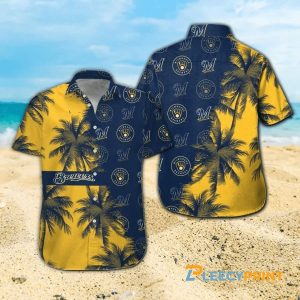 Milwaukee Brewers Coconut Palm Trees Hawaiian - Adult & Kids T-Shirts, Sweatshirts & Hoodies apparel design preview 1