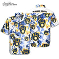 Milwaukee Brewers Flowers Hawaiian - Adult & Kids T-Shirts, Sweatshirts & Hoodies apparel design preview 1