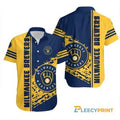 Milwaukee Brewers Logo Navy Blue Yellow Hawaiian - Adult & Kids T-Shirts, Sweatshirts & Hoodies apparel design preview 1