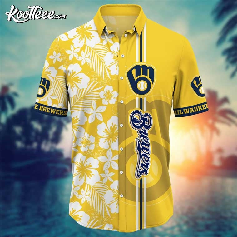 Milwaukee Brewers MLB Aloha Hawaiian - Adult & Kids T-Shirts, Sweatshirts & Hoodies apparel design preview 1