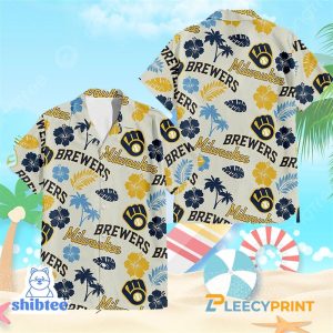 Milwaukee Brewers MLB Summer Pattern Hawaiian - Adult & Kids T-Shirts, Sweatshirts & Hoodies apparel design preview 1