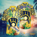 Milwaukee Brewers MLB Tropical Summer Yellow Hawaiian - Adult & Kids T-Shirts, Sweatshirts & Hoodies apparel design preview 1