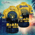 Milwaukee Brewers Palm Tree Hawaiian - Adult & Kids T-Shirts, Sweatshirts & Hoodies apparel design preview 1