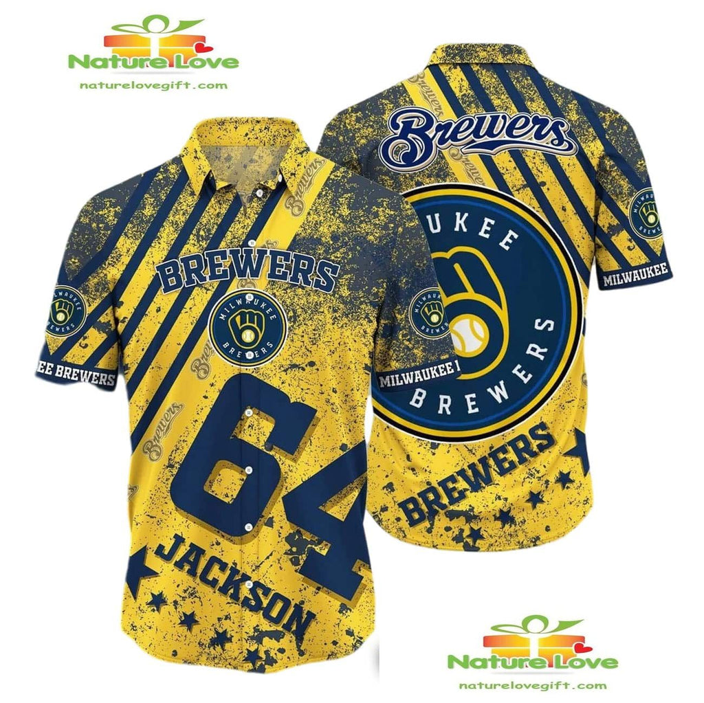 Milwaukee Brewers Hawaiian Personalized Aloha - Adult & Kids T-Shirts, Sweatshirts & Hoodies apparel design preview 1