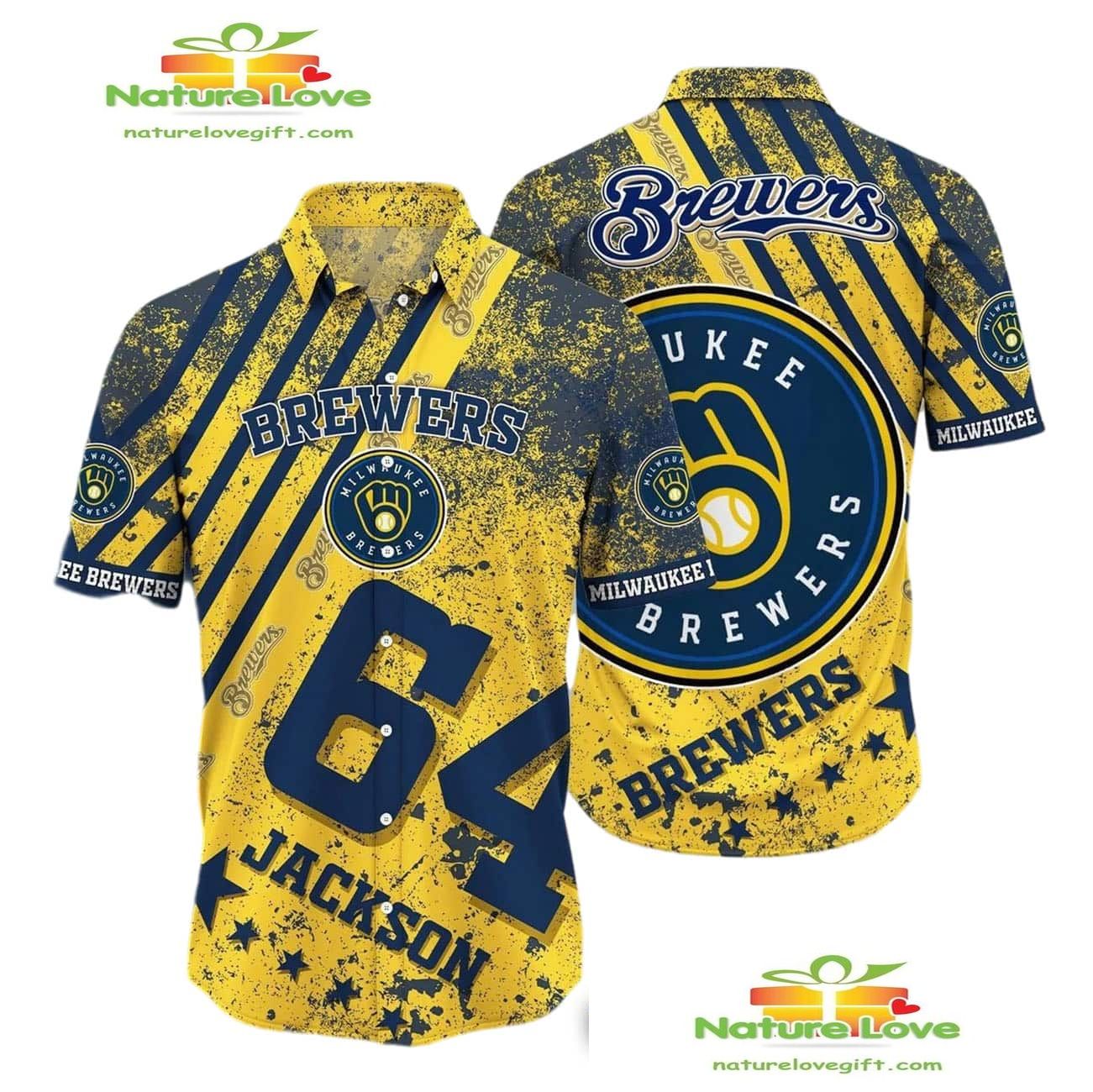 Milwaukee Brewers Hawaiian Personalized Aloha - Adult & Kids T-Shirts, Sweatshirts & Hoodies apparel design preview 1