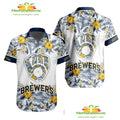 Milwaukee Brewers Hawaiian Tropical Flower Aloha for - Adult & Kids T-Shirts, Sweatshirts & Hoodies apparel design preview 1