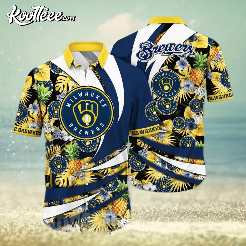 Milwaukee Brewers Tropical Hawaiian - Adult & Kids T-Shirts, Sweatshirts & Hoodies apparel design preview 1
