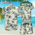 Milwaukee Bucks Tropical Flower Hawaiian And Shorts - Adult & Kids T-Shirts, Sweatshirts & Hoodies apparel design preview 1
