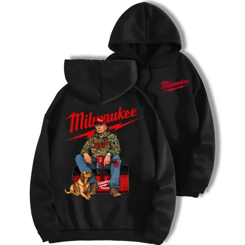 Milwaukee Trump Camo Cotton Fuel Hand Drill Dog Hunt - Adult & Kids T-Shirts, Sweatshirts & Hoodies apparel design preview 1