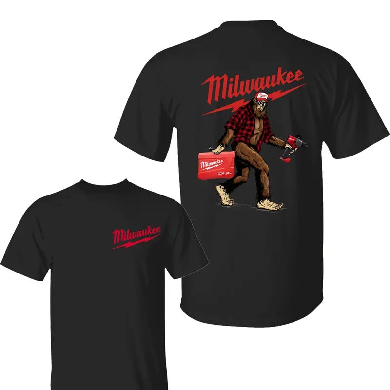 Milwaukeee Bigfooot Camo Fuel Hand Drill Hunt - Adult & Kids T-Shirts, Sweatshirts & Hoodies apparel design preview 1