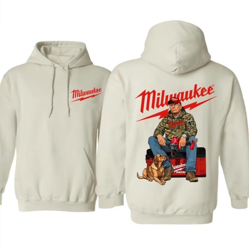 Milwaukeee Trump 47 Camo 2 Sides Fuel Hand Drill Dog - Adult & Kids T-Shirts, Sweatshirts & Hoodies apparel design preview 1