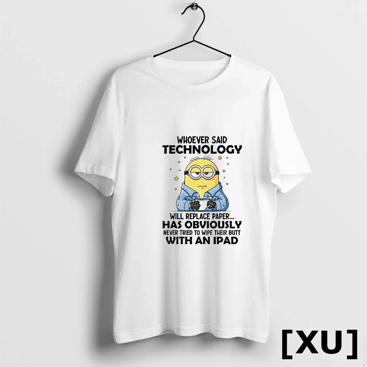 Minion Whoever Said Technology Will Replace Paper Has - Adult & Kids T-Shirts, Sweatshirts & Hoodies apparel design preview 1