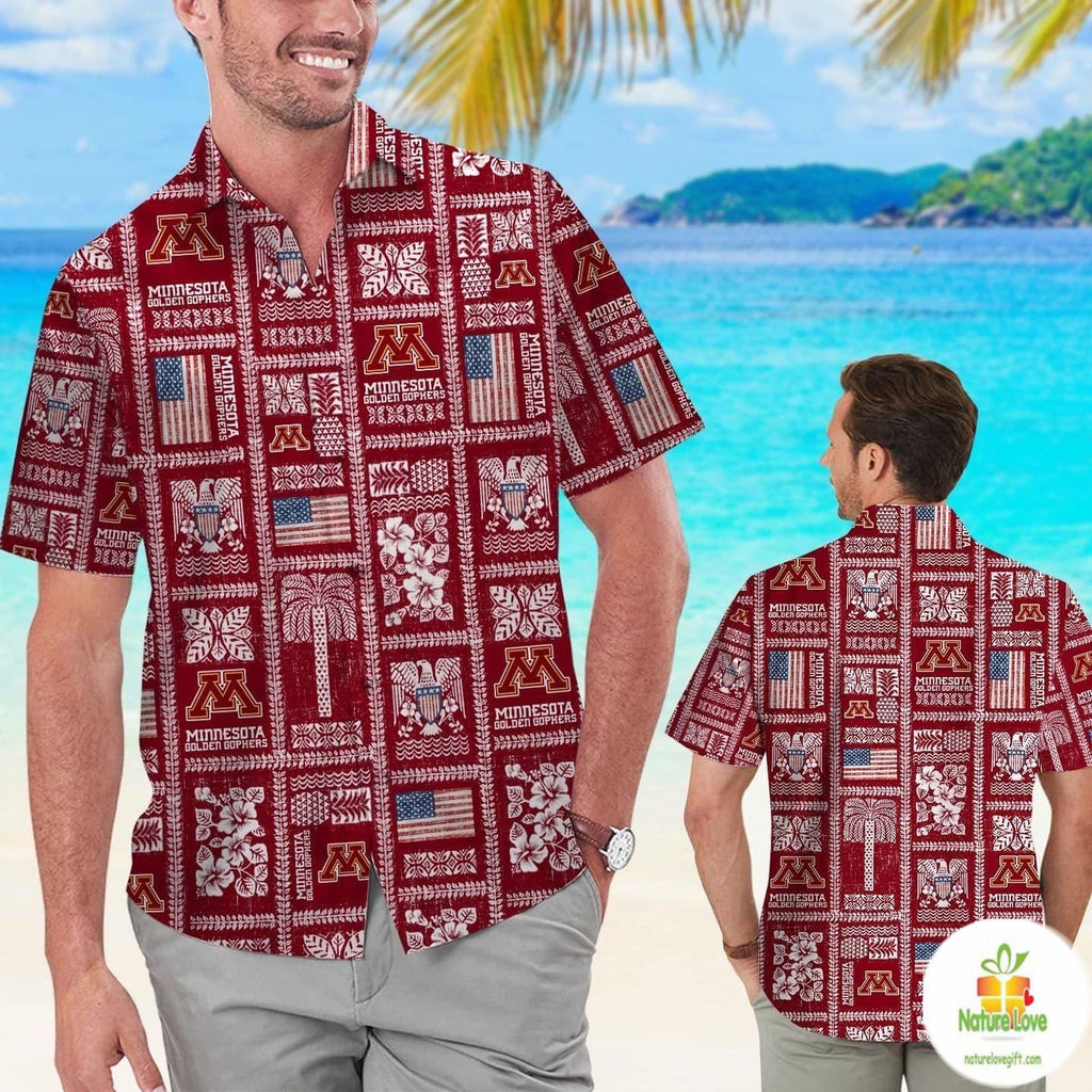 Minnesota Golden Gophers Hawaiian Summer Aloha Style - Adult & Kids T-Shirts, Sweatshirts & Hoodies apparel design preview 1