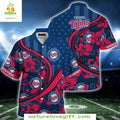Minnesota Twins Hawaiian American Flag Floral Cross - Adult & Kids T-Shirts, Sweatshirts & Hoodies apparel design preview 1