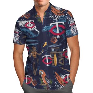 Minnesota Twins Baseball Aloha MLB Hawaiian - Adult & Kids T-Shirts, Sweatshirts & Hoodies apparel design preview 1