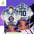Minnesota Twins Hawaiian Custom Tropical Sunset Aloha - Adult & Kids T-Shirts, Sweatshirts & Hoodies apparel design preview 1