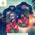 Minnesota Twins Hawaiian Flamingo Parrot Aloha - Adult & Kids T-Shirts, Sweatshirts & Hoodies apparel design preview 1