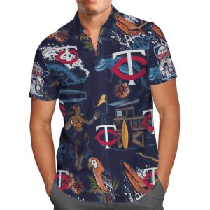 Minnesota Twins MLB Floral Vacation Hawaiian - Adult & Kids T-Shirts, Sweatshirts & Hoodies apparel design preview 1