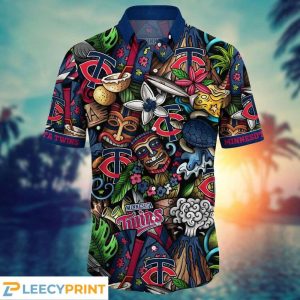 Minnesota Twins MLB Flower Hawaii For Fans, Hawaiian - Adult & Kids T-Shirts, Sweatshirts & Hoodies apparel design preview 1