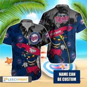 Minnesota Twins MLB Hawaiian Aloha Custom Name, - Adult & Kids T-Shirts, Sweatshirts & Hoodies apparel design preview 1