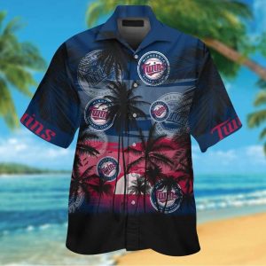 Minnesota Twins Short Sleeve Button Up Tropical Aloha - Adult & Kids T-Shirts, Sweatshirts & Hoodies apparel design preview 1