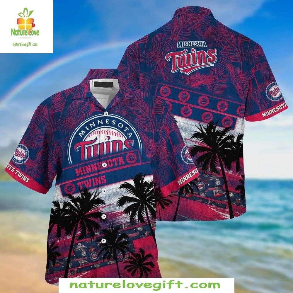 Minnesota Twins Hawaiian Sunset Palm Tropical - Adult & Kids T-Shirts, Sweatshirts & Hoodies apparel design preview 1