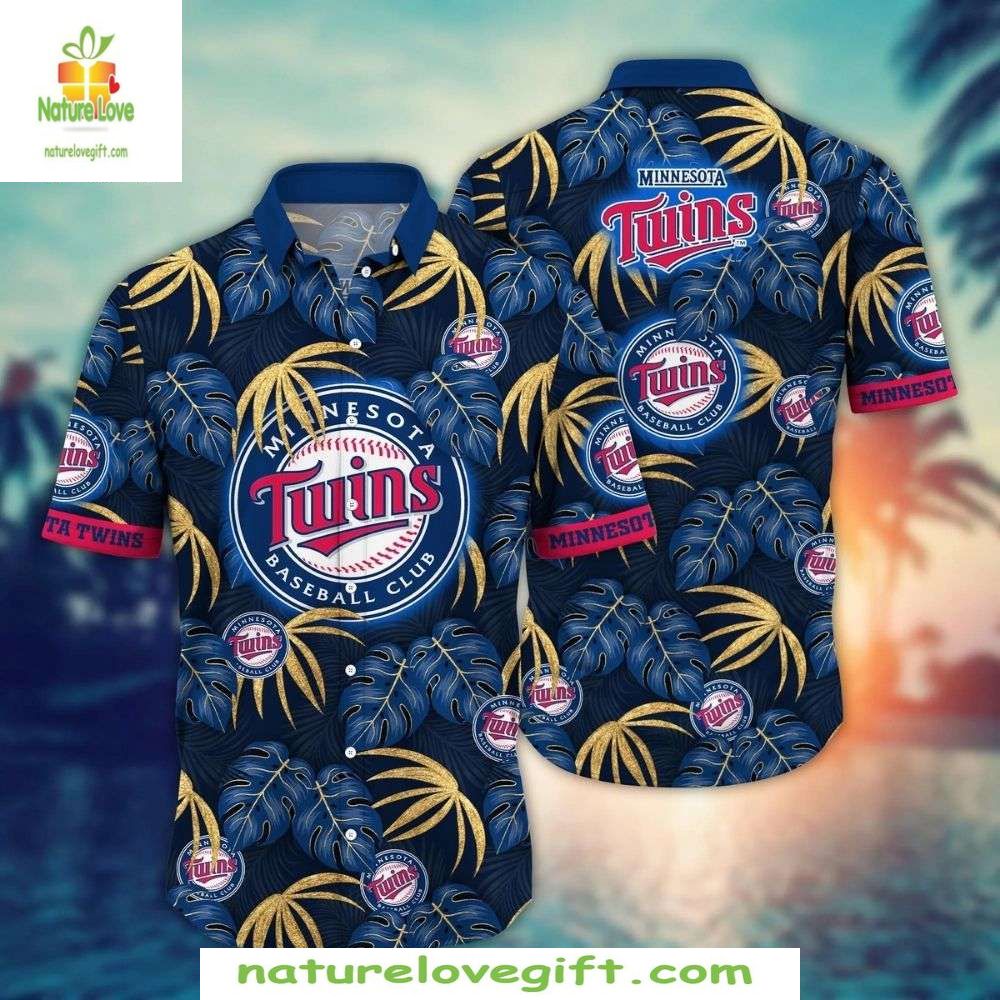 Minnesota Twins Hawaiian Tropical Golden Palm - Adult & Kids T-Shirts, Sweatshirts & Hoodies apparel design preview 1