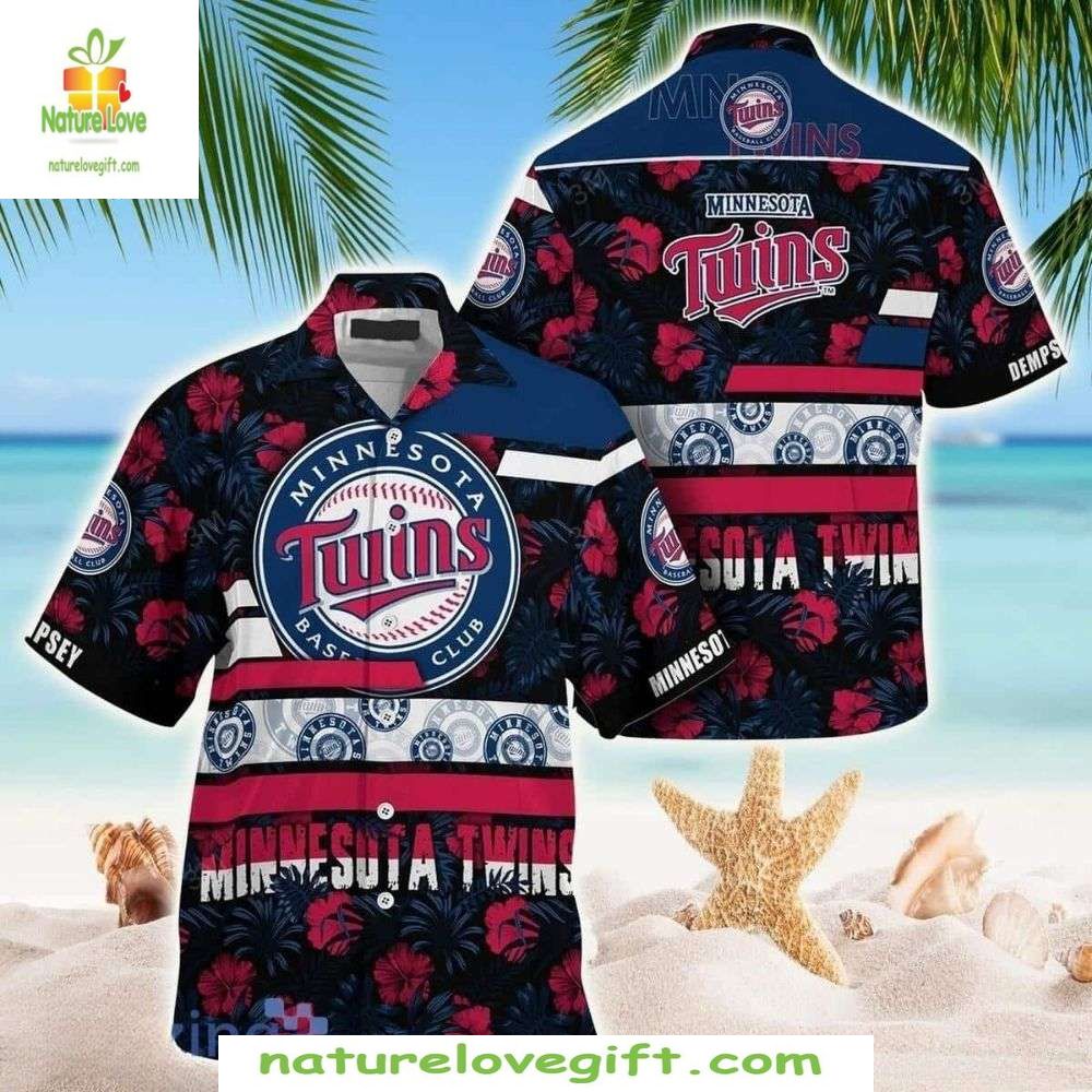 Minnesota Twins Aloha MLB Hawaiian Tropical Baseball - Adult & Kids T-Shirts, Sweatshirts & Hoodies apparel design preview 1