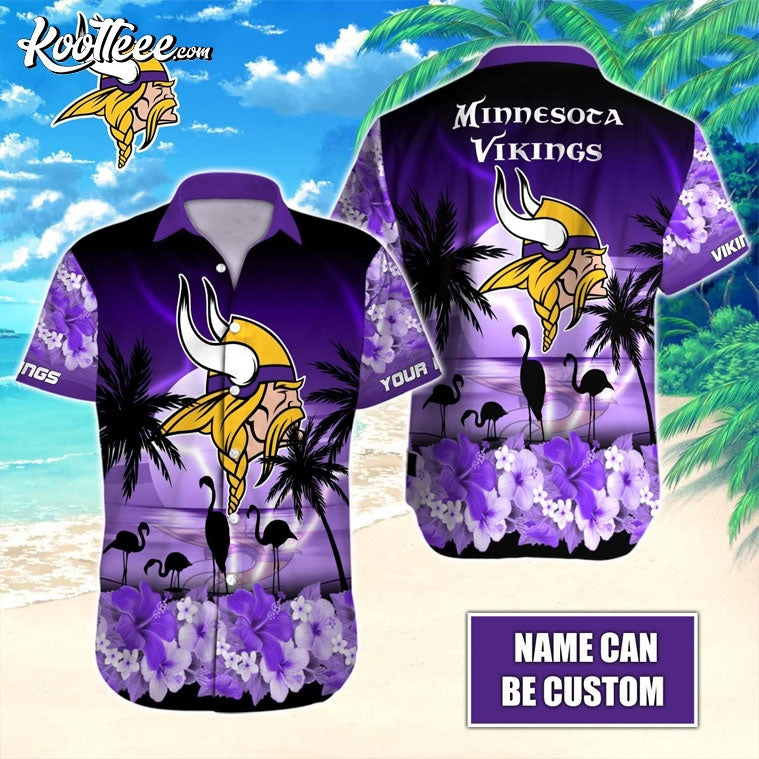 Minnesota Vikings Custom Hawaiian - Adult & Kids T-Shirts, Sweatshirts & Hoodies apparel design preview 1