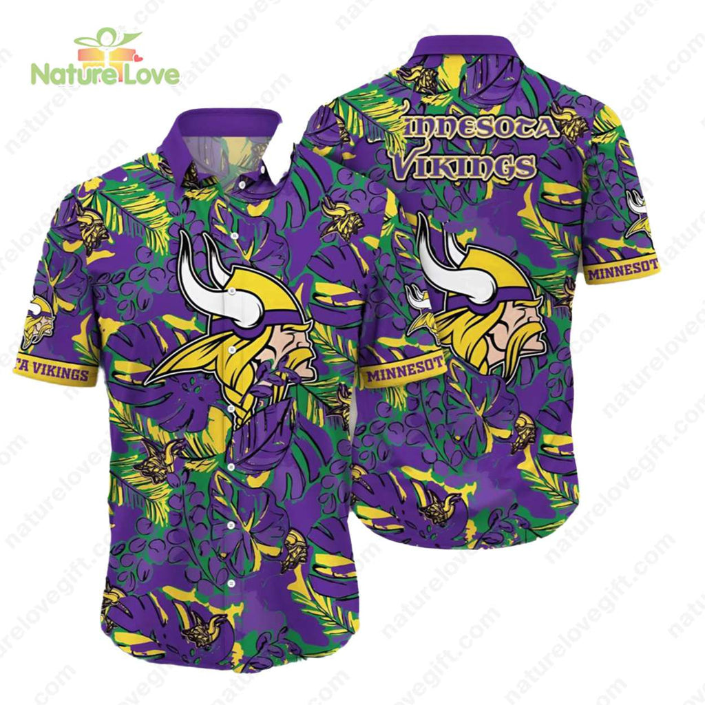 Minnesota Vikings Floral Painting Hawaiian Summer - Adult & Kids T-Shirts, Sweatshirts & Hoodies apparel design preview 1