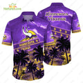 Minnesota Vikings Lush Palm Hawaiian - Adult & Kids T-Shirts, Sweatshirts & Hoodies apparel design preview 1