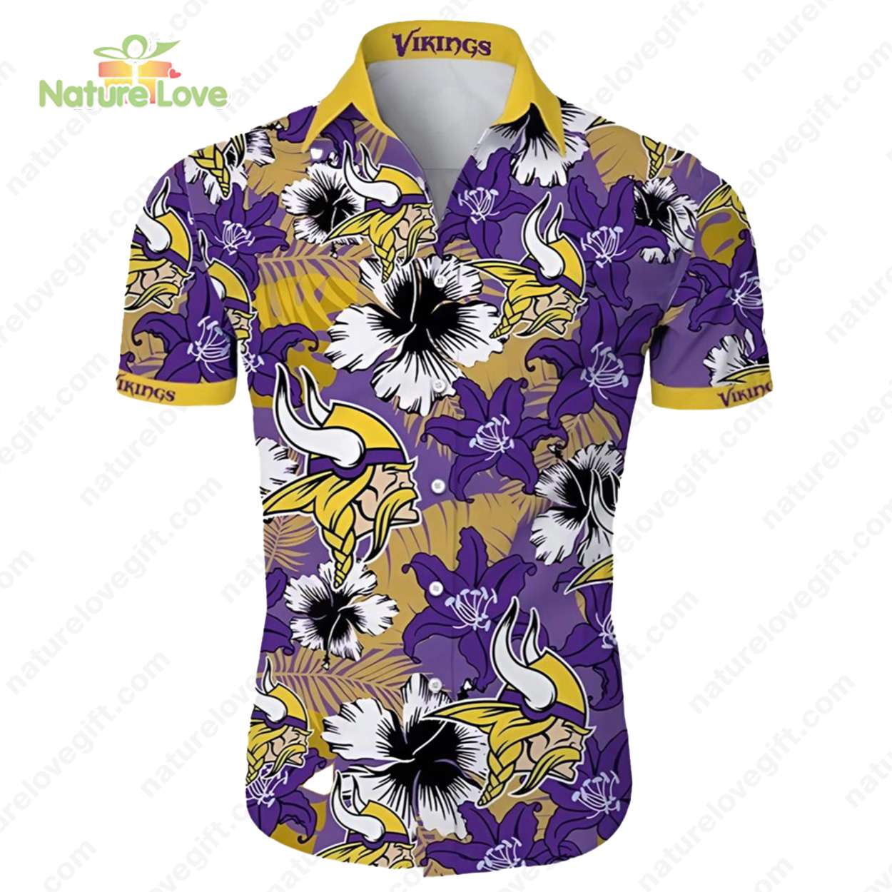 Minnesota Vikings Painting Flowers Tropical Hawaiian - Adult & Kids T-Shirts, Sweatshirts & Hoodies apparel design preview 1