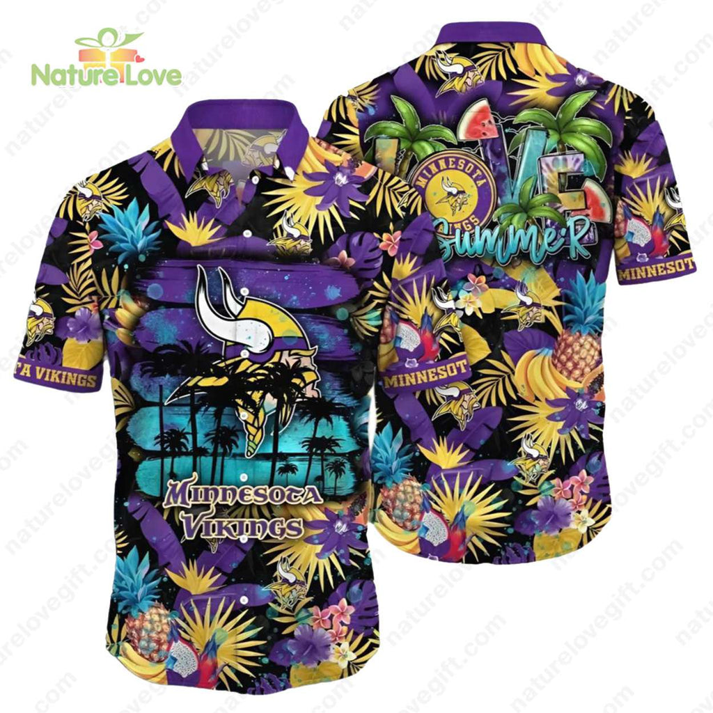 Minnesota Vikings Tropical Fruit Paradise Summer - Adult & Kids T-Shirts, Sweatshirts & Hoodies apparel design preview 1