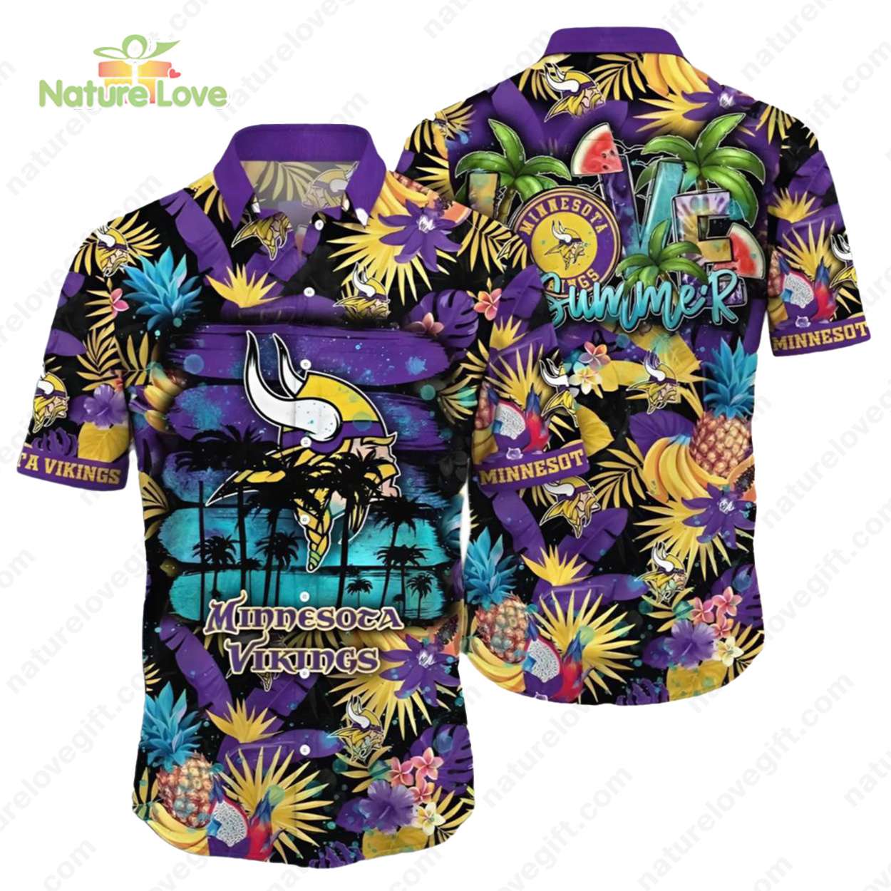 Minnesota Vikings Tropical Fruit Paradise Summer - Adult & Kids T-Shirts, Sweatshirts & Hoodies apparel design preview 1
