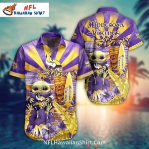Minnesota Vikings Tropical Sunset Aloha Tiki Theme - Adult & Kids T-Shirts, Sweatshirts & Hoodies apparel design preview 1