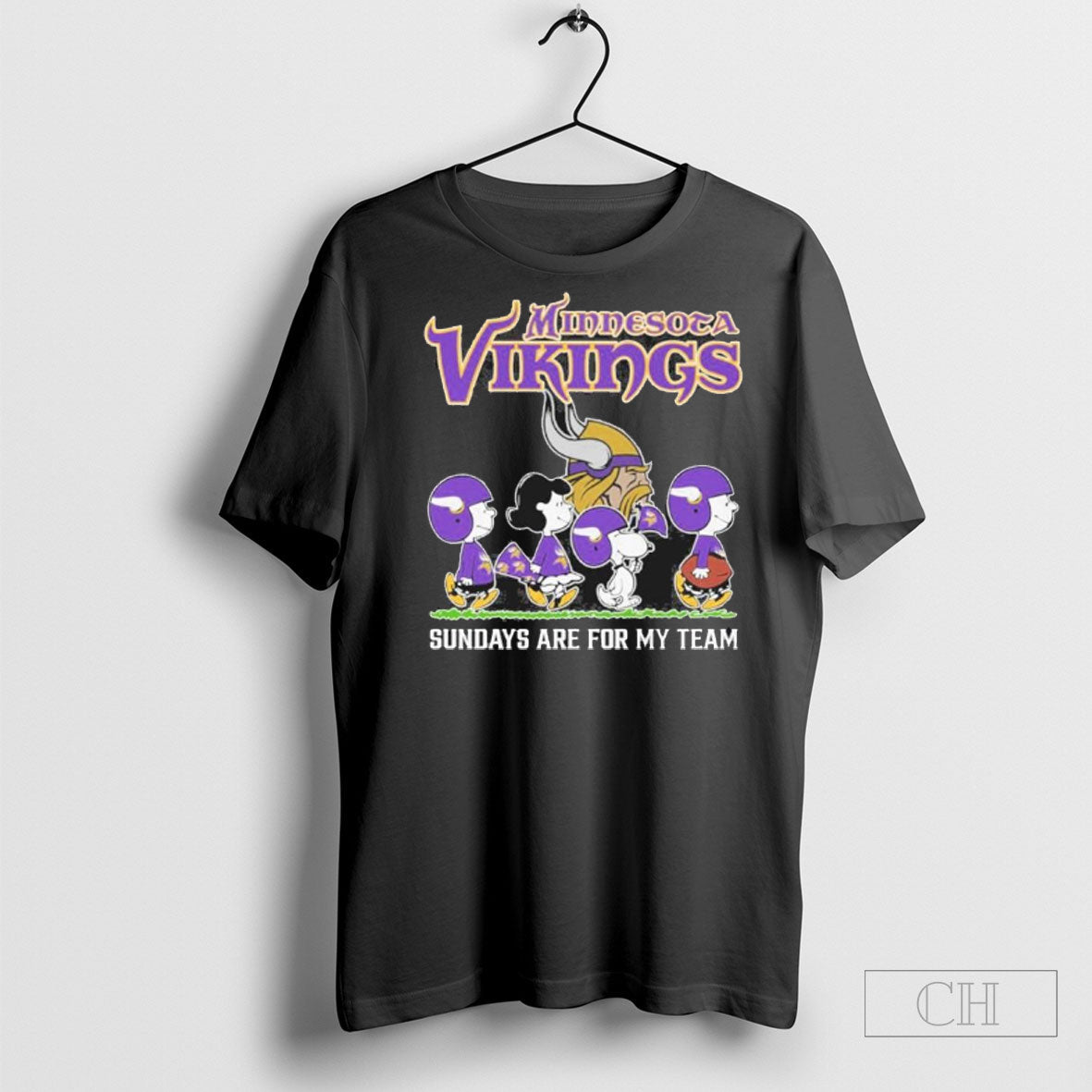 Minnesota Vikings X The Peanuts Walking Sundays Are - Adult & Kids T-Shirts, Sweatshirts & Hoodies apparel design preview 1
