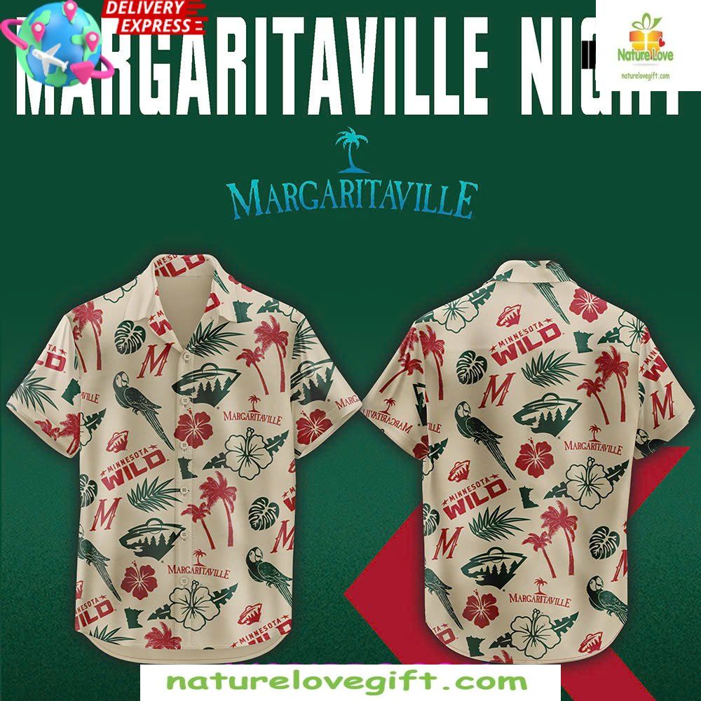 Minnesota Wild Hawaiian Margaritaville Night Fan Gear - Adult & Kids T-Shirts, Sweatshirts & Hoodies apparel design preview 1