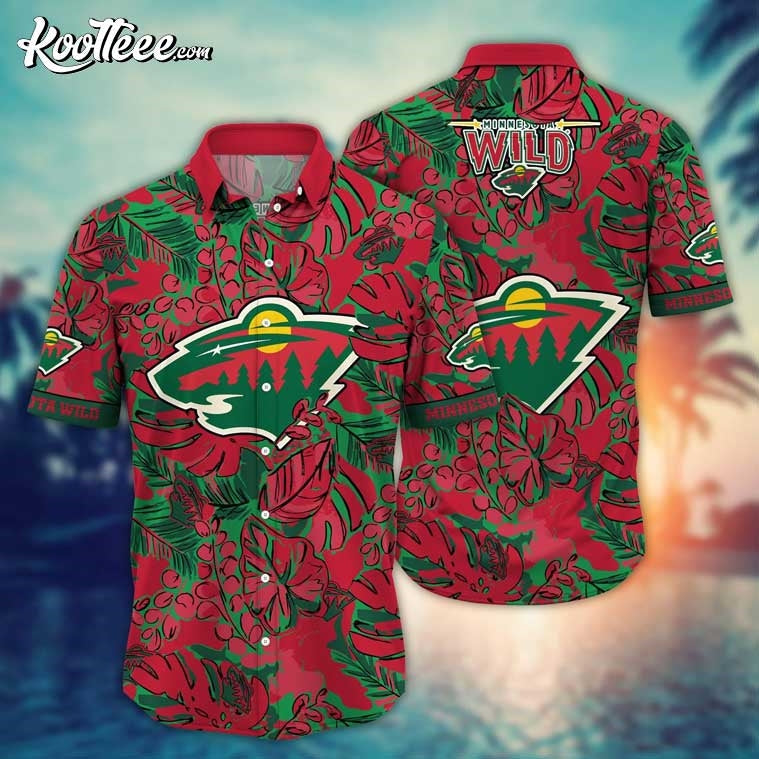 Minnesota Wild NHL Hawaiian - Adult & Kids T-Shirts, Sweatshirts & Hoodies apparel design preview 1