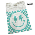 Mint Puff Checkered Happy Face Comfort Colors - Adult & Kids T-Shirts, Sweatshirts & Hoodies apparel design preview 1
