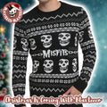 Misfits Band Crimson Ghost Pattern Classic Knitted Black Ugly Christmas Sweater - Holiday Gift product image
