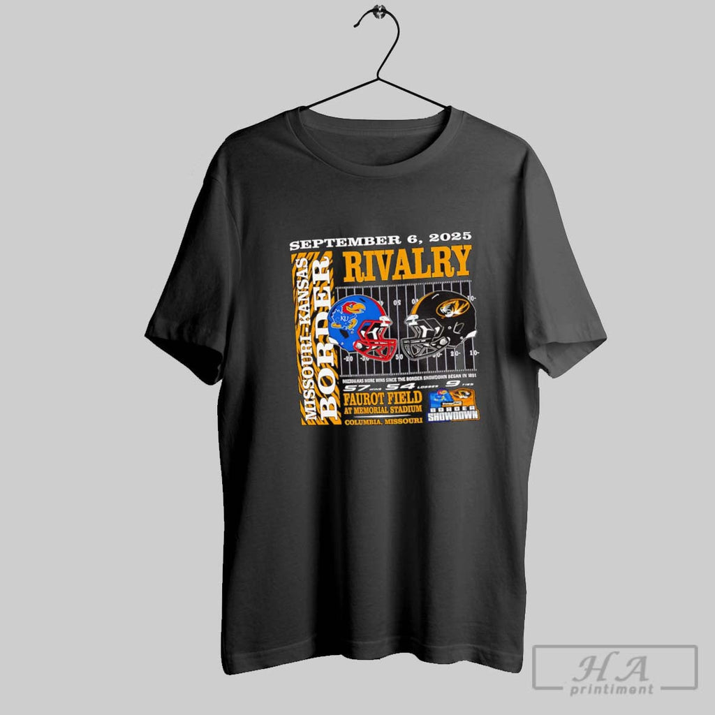 Missouri Tigers Vs Kansas Jayhawks Border Showdown - Adult & Kids T-Shirts, Sweatshirts & Hoodies apparel design preview 1