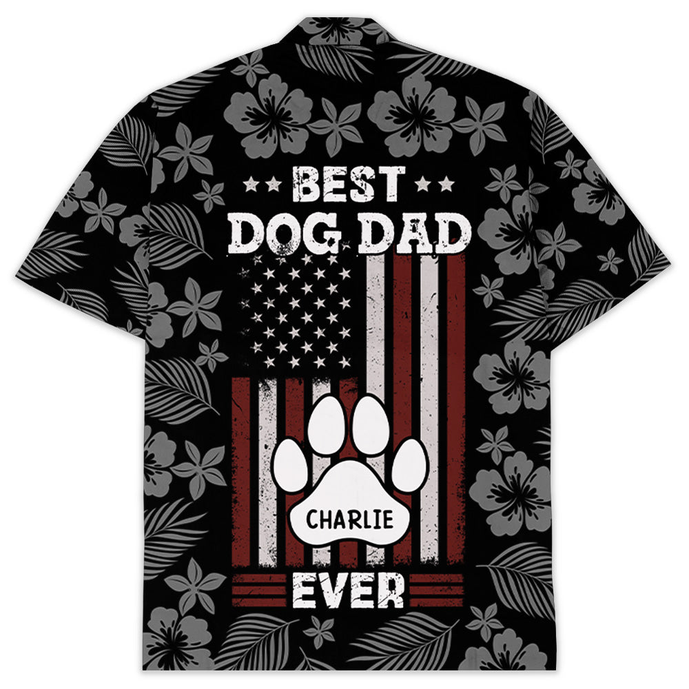 Best Dog Dad Ever Paw Personalized Custom Hawaiian - Adult & Kids T-Shirts, Sweatshirts & Hoodies apparel design preview 1