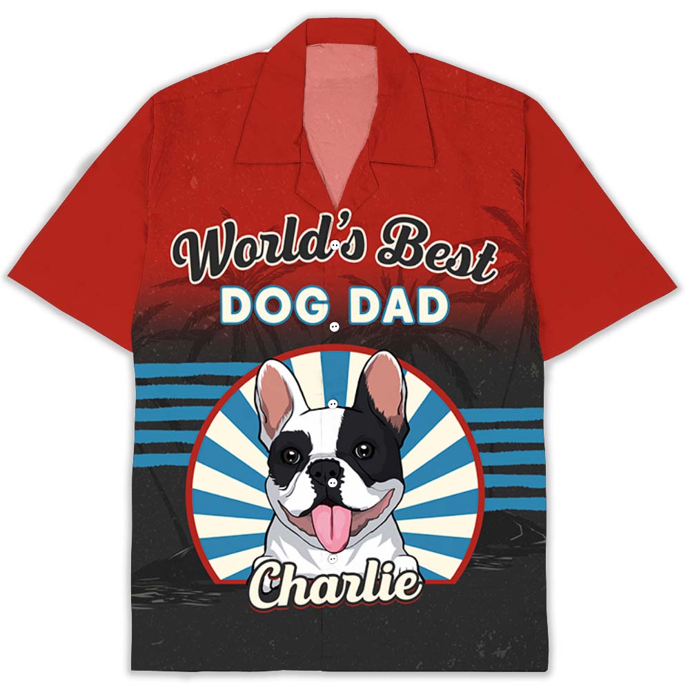 Best Dog Dad Retro Personalized Custom Hawaiian - Adult & Kids T-Shirts, Sweatshirts & Hoodies apparel design preview 1