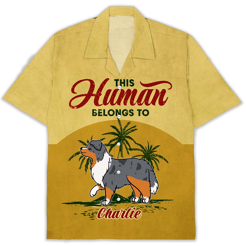 Human Belongs To Dog Personalized Custom Hawaiian - Adult & Kids T-Shirts, Sweatshirts & Hoodies apparel design preview 1