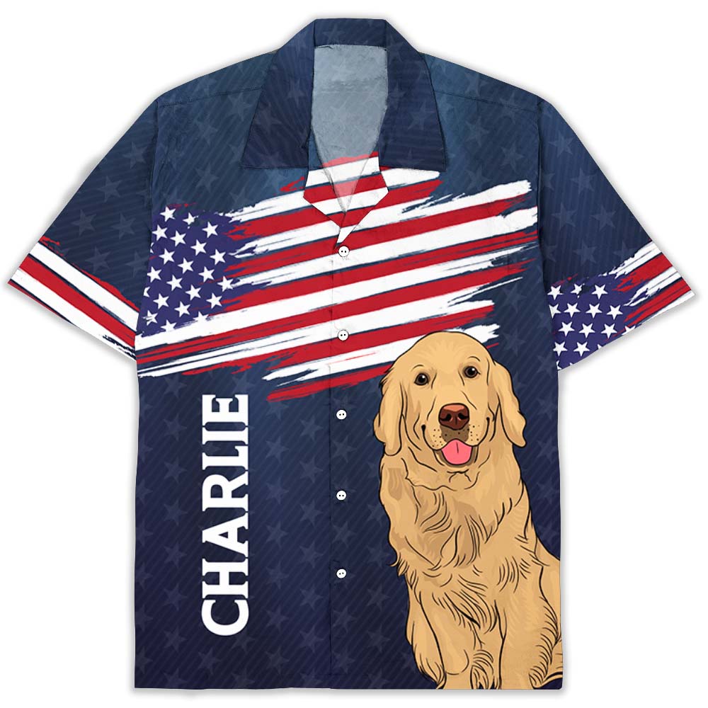 Patriotic Dog Personalized Custom Hawaiian - Adult & Kids T-Shirts, Sweatshirts & Hoodies apparel design preview 1
