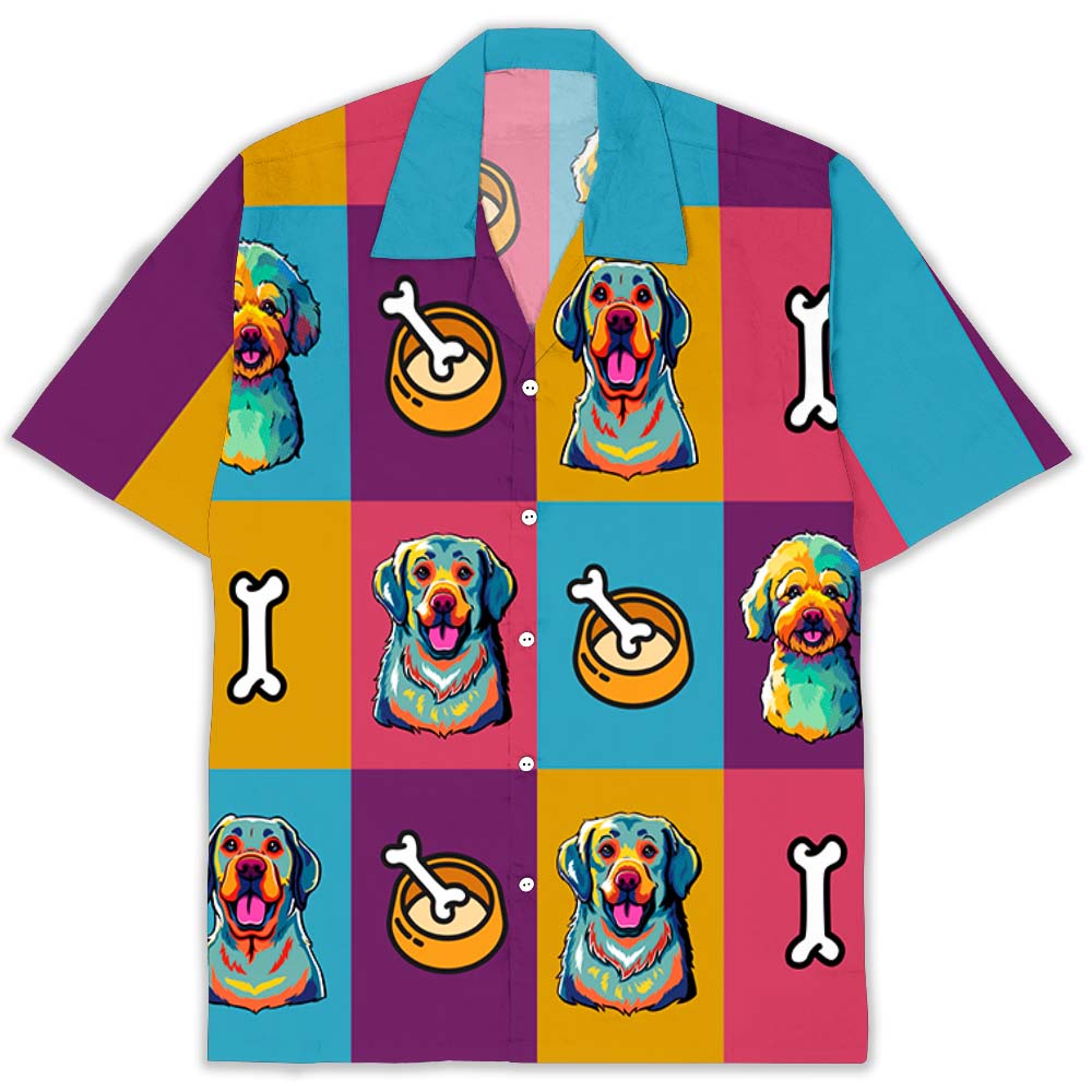 Neon Pop Art Dog Personalized Custom Hawaiian - Adult & Kids T-Shirts, Sweatshirts & Hoodies apparel design preview 1